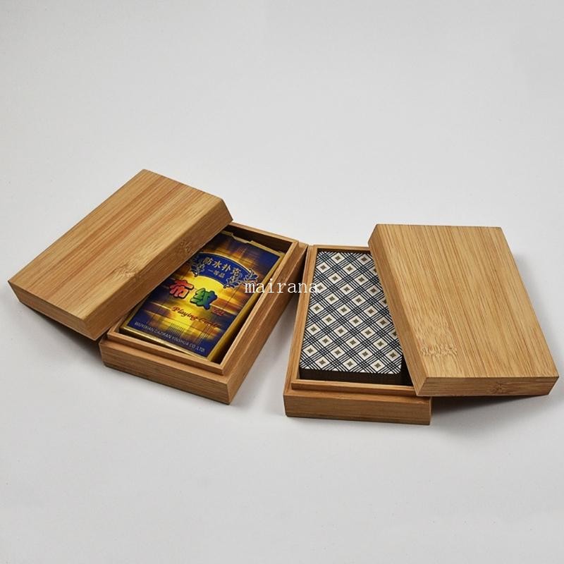 MT กล่องการ์ดเล่นสําหรับกรณีไม้ไผ่การ์ดกล่องเก็บสําหรับ Tarot เล่นเกมตารางเกมกระดาน Deck เกม