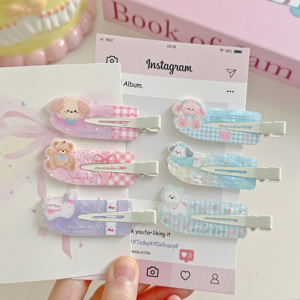 พร้อมส่ง🇹🇭  ราคา/ชิ้น B087 กิ๊บติดผมหมี สัตว์เลี้ยงน่า อะคริลิคแบบไร้รอยต่อ รูปปากเป็ด ที่ติดผมหน้าม้าด้านข้าง