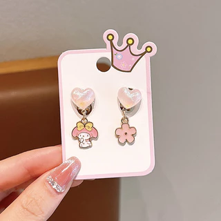 เด็กหูคลิปไม่เจ็บปวดไม่เจาะต่างหูน่ารักโลหะผสมต่างหู