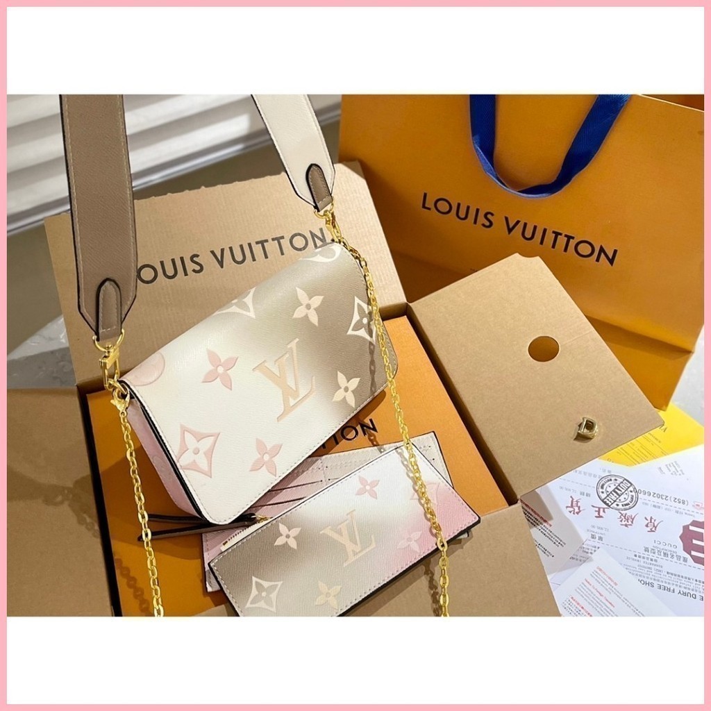 Ready Stock High Bag Box) Lady bag Match bag Box) bag (with Bag Lady (with Pochette Shoulder bag lic