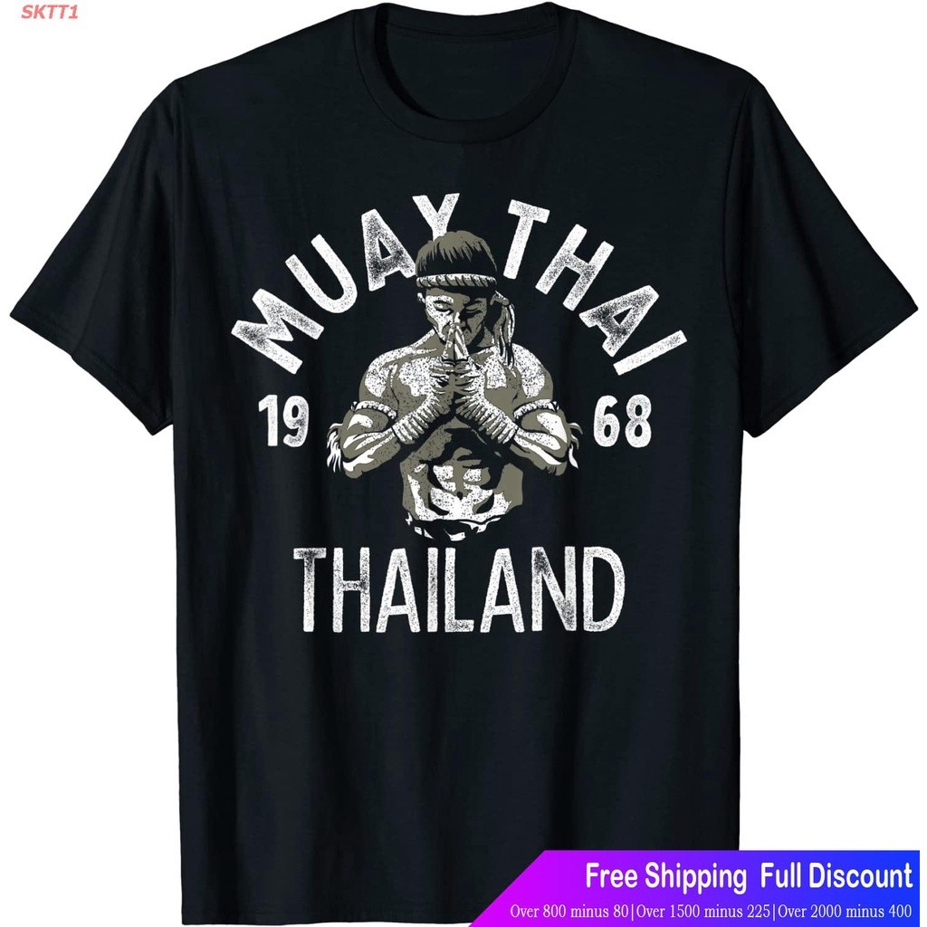 จัดส่งทันที SKTT1 thailandเสื้อยืดถักฤดูร้อน Muay Thai Thailand Vintage Tiger Fighter Training Gift 