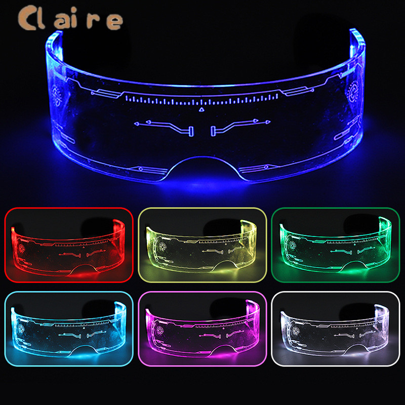 แว่นตา LED เรืองแสงสร้างสรรค์ อุปกรณ์ประกอบฉากคริสต์มาสสำหรับงานปาร์ตี้ Claire