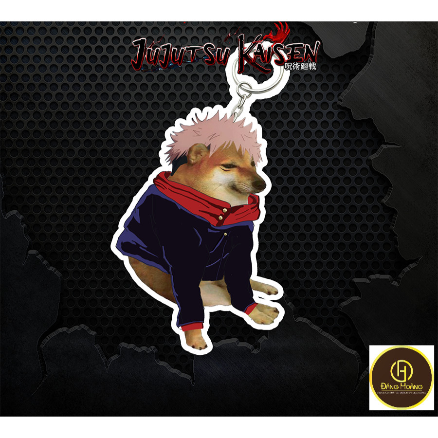 Cheems meme shiba iu Yuji Idatori พวงกุญแจ, พวงกุญแจ Jujutsukaisen, พวงกุญแจรถจักรยานยนต์, พวงกุญแจค