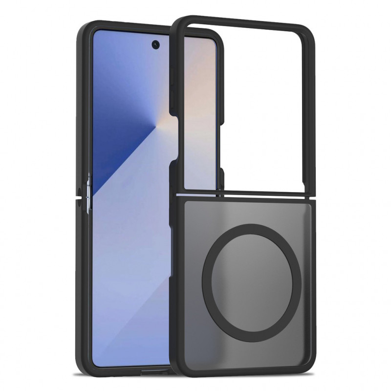 Skin Friendly Matte โปร่งแสงแม่เหล็กไร้สาย Charge เคสโทรศัพท์พลาสติกแข็งสําหรับ Samsung Galaxy Z Flip 7 Z Flip 6 กันกระแทกปกหลังกันชน