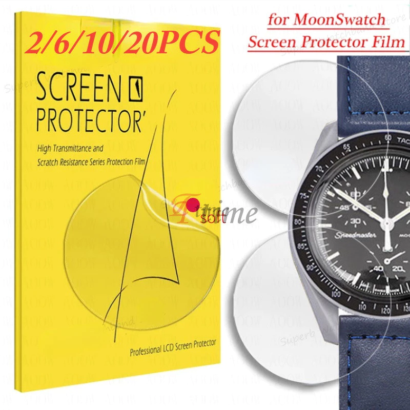 ฟิล์มไฮโดรเจล TPU แบบนิ่ม ป้องกันรอยขีดข่วน สําหรับ MoonSwatch S-watch 2 5 10 20 ชิ้น