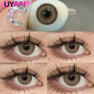 คอนแทคเลนส์ตาโต【0.00--6.00】UYAAI คอนแทคเลนส์สายตาสั้น รมีอย.Aoki Caramel สวมใส่สบาย 2ชิ้น/คู่