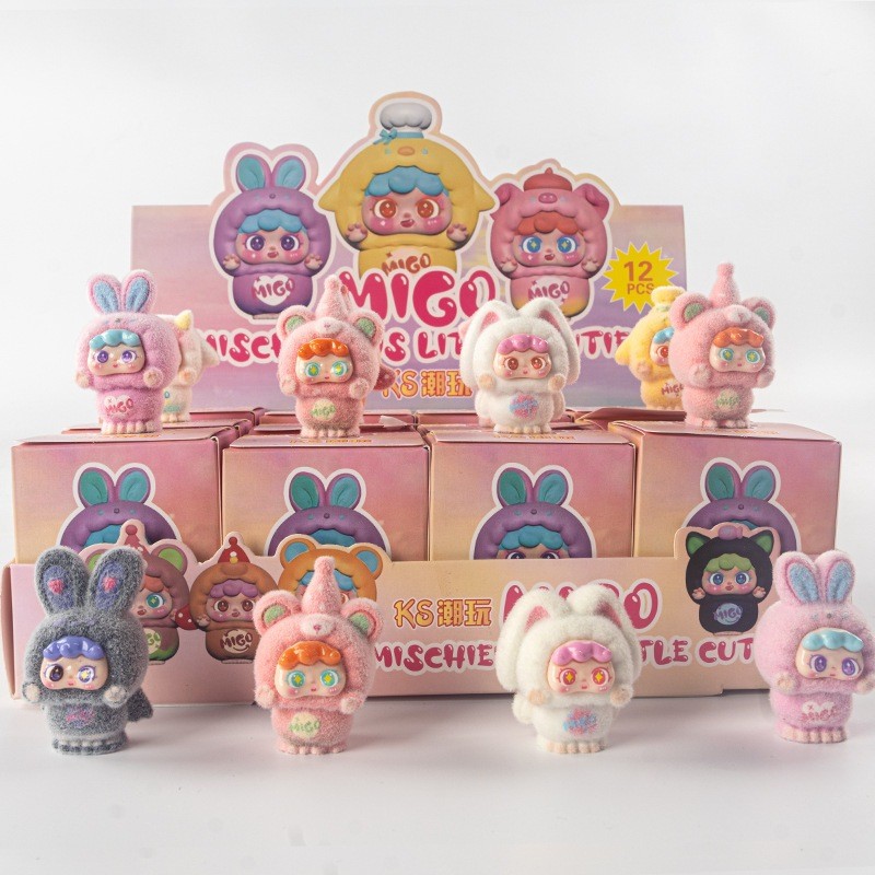 กล่องสุ่มMIGO migoจิ๋วขนกำมะหยี่ ของขวัญของสะสม น่ารัก