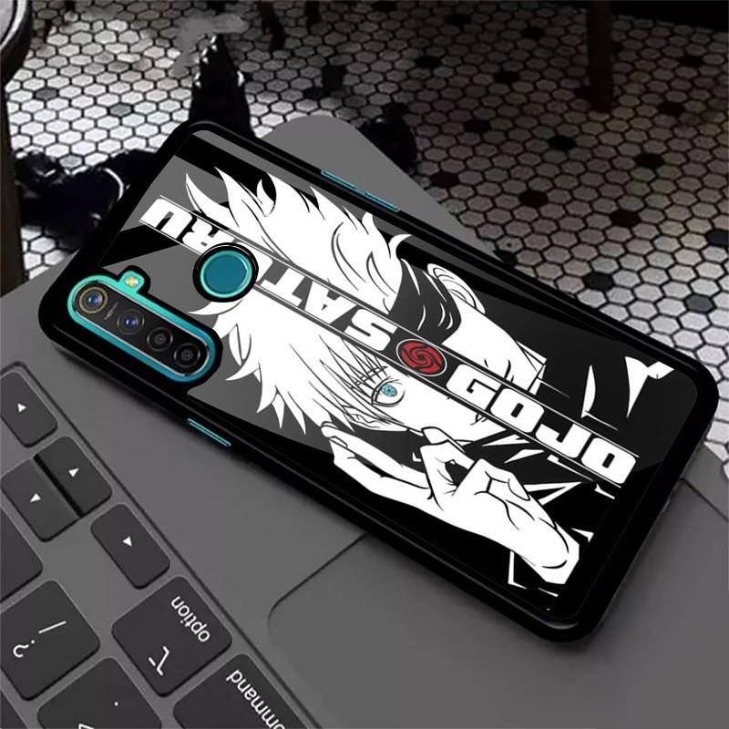 Realme 5i 5 C3 แฟชั่น Jujutsu Kaisen Series Case - Softcase Glass Kaca Hardcase Casing Hp Kesing Hp 