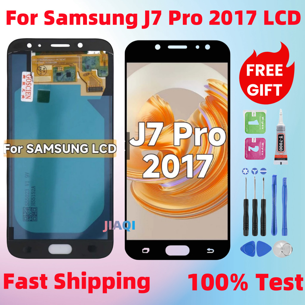 หน้าจอสําหรับ SAMSUNG Galaxy J7 Pro 2017 J730 จอแสดงผล LCD Touch Screen Digitizer Assembly J730F J73