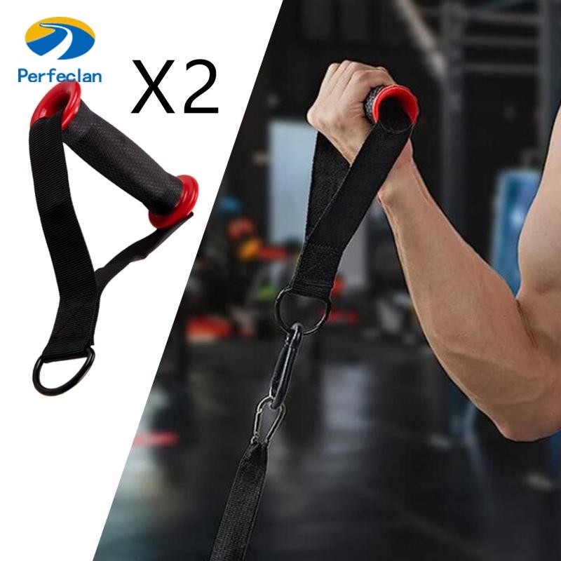 Perfeclan 2 ชิ้น Gym Handle การออกกําลังกายการออกกําลังกาย Grips Ab ออกกําลังกาย Tricep เชือกกดจับ