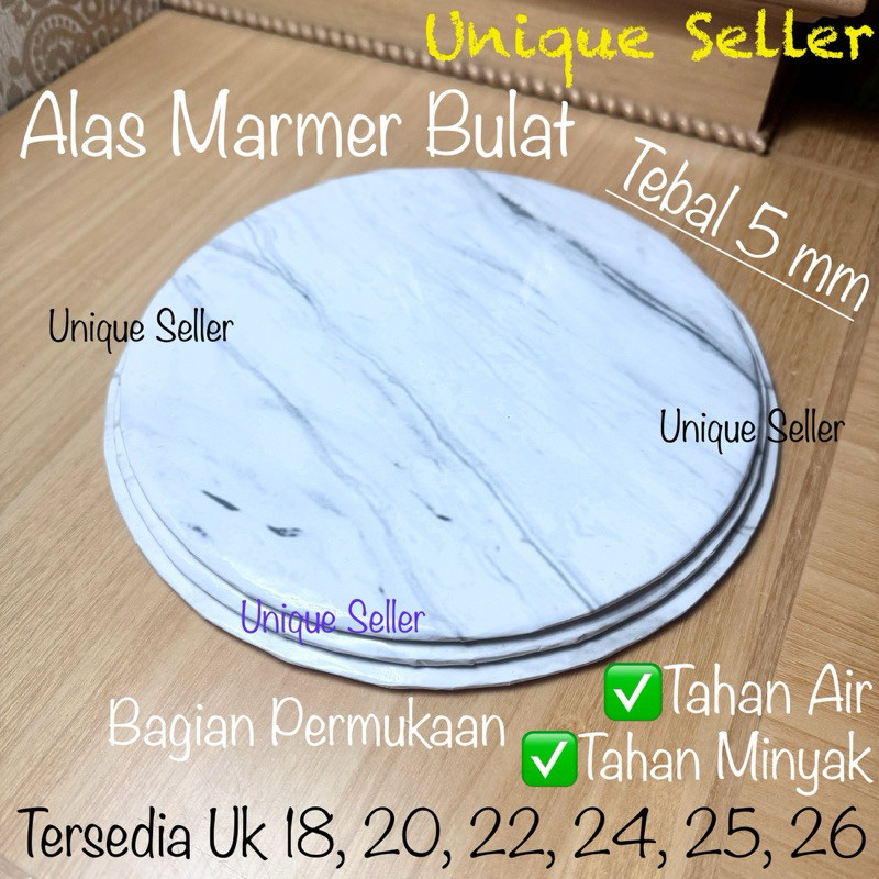 1 pcs Tart Cake Mat Uk 18 20 22 24 25 26 ROUND WHITE MARBLE ROUND / WHITE Marble Round Tart Cake Mat