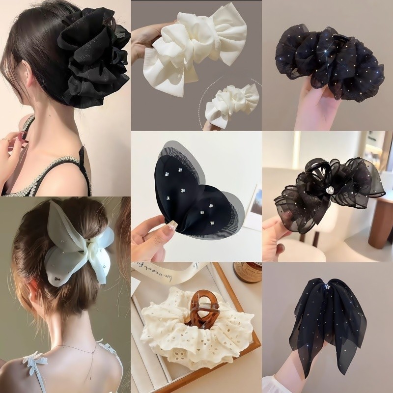 ผีเสื้อสดหวานระดับไฮเอนด์แฟชั่นสุภาพสตรีอุปกรณ์ผมเมฆฟองผ้ากอซ Gypsophila กิ๊บติดผม