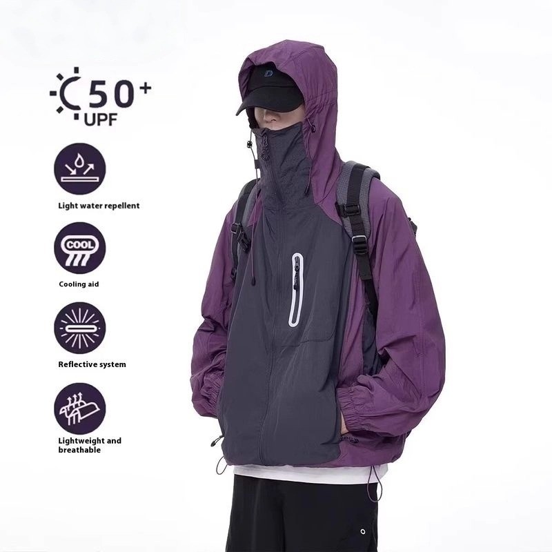 SUIKONE ซุยโคเนะ ขึ้น50+ เสื้อผ้าป้องกันแสงแดดสําหรับผู้ชายและผู้หญิงในช่วงฤดูร้อนน้ําหนักเบากันน้ําและสะท้อนแสง
