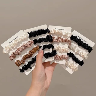 8 ชิ้นชุด Scrunchie แฟชั่นเกาหลีผมหางม้าสวยผม Tie ลําไส้ขนาดเล็ก Band Getah Rambut อุปกรณ์เสริมผม
