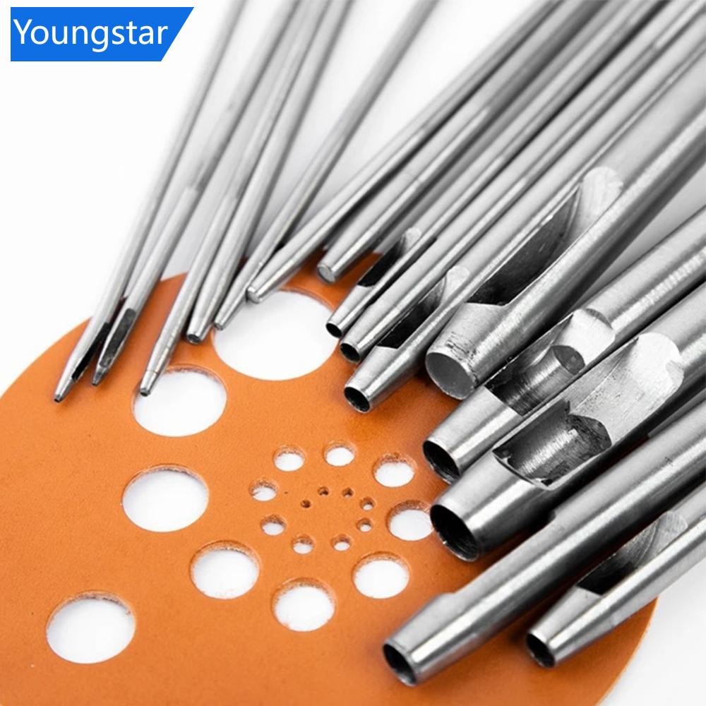 FYY 6 ชิ้น 1-5 มิลลิเมตรหนังเจาะรูเครื่องมือเหล็ก Hollow รอบ Hole Puncher เครื่องตัดรอบสําหรับนาฬิกาเข็มขัดกระดาษหนังหัตถกรรมเครื่องมือ