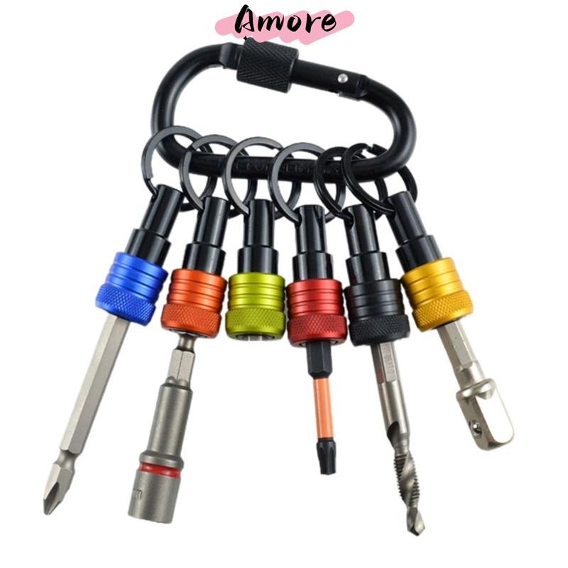 Amore 6 ชิ้นผู้ถือบิตพวงกุญแจไขควงผู้ถือบิตสําหรับผู้ชาย 1 4 Shank เจาะ ราคา ถูกที่สุด ดีลบีเคเค รูปภาพหลัก