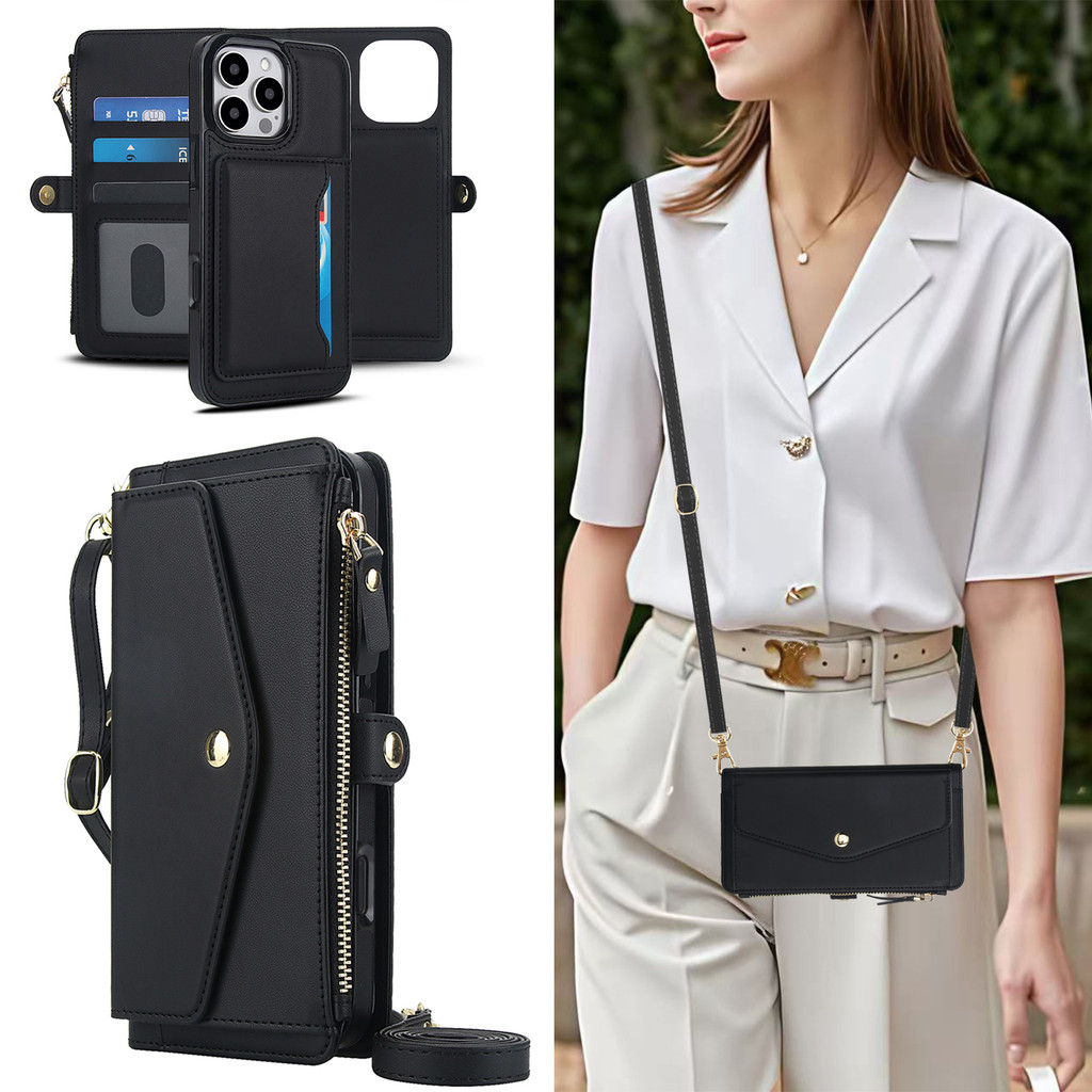 เคสโทรศัพท์ เคส Card Case สําหรับ iPhone15 Pro Max 17 pro maxพร้อมสาย lanyard กระเป๋าใส่เหรียญฝาครอบพร้อมผู้ถือบัตรช่องใส่การ์ดสําหรับ iPhone 16 Pro Max 14 Pro Max 14 15 16 Plus 13 12 11 promax X XS XR 17 Air Case