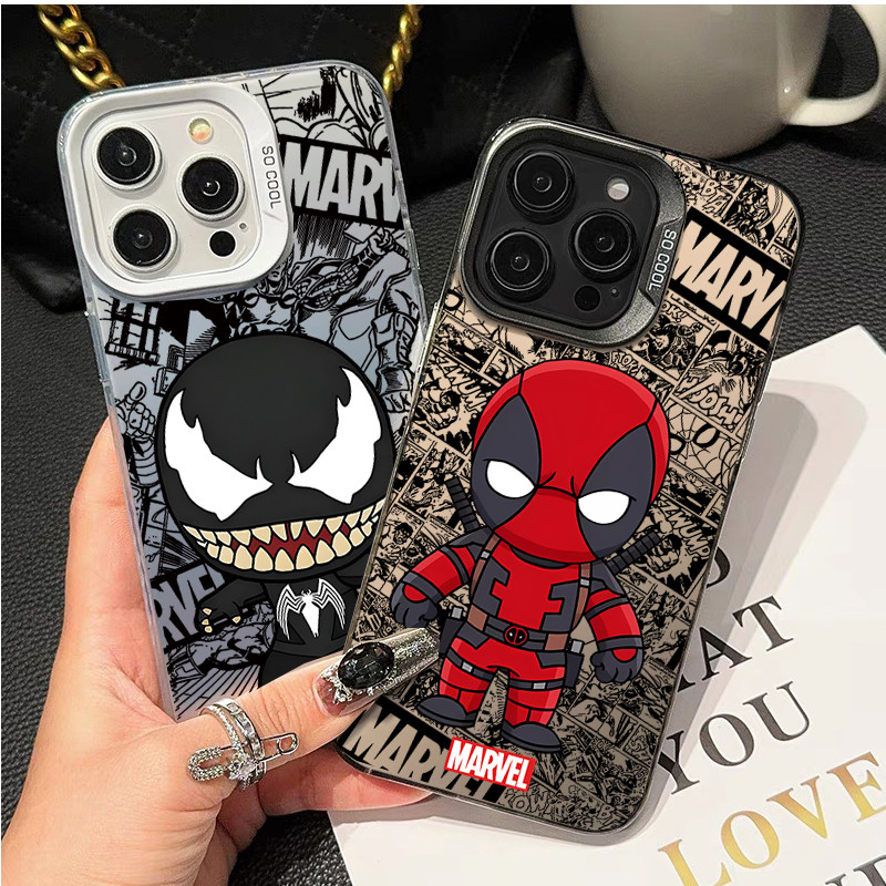 Marvel Deadpool Venomเคสโทรศัพท์สําหรับRealmeหมายเหตุ50 C53 C51 C63 C55 C65 C33 C35 9 10 11 12 13 14 Pro Plus 5G 5 5S 6S 5i 6i 6i 8i 9i C12 C20Y C21 เคสการ์ตูน