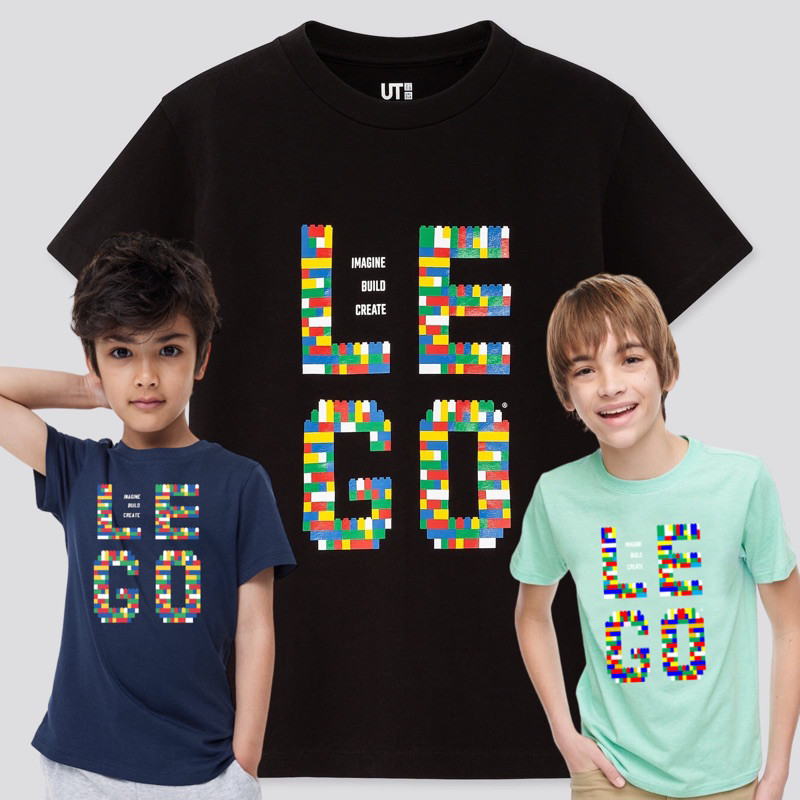 LEGO CHARACTER BOYS เสื้อยืด LEGO FONT BLOCK เสื้อยืด DISTRO สําหรับ BOYS AGED 1-12 ปี