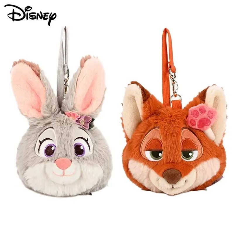 Disney Zootopia Judy Niki กระเป๋าใส่เหรียญตุ๊กตาน่ารักการ์ตูนตุ๊กตาจี้พวงกุญแจตุ๊กตาสัตว์ตุ๊กตากระเป๋าของเล่นและงานอดิเรก