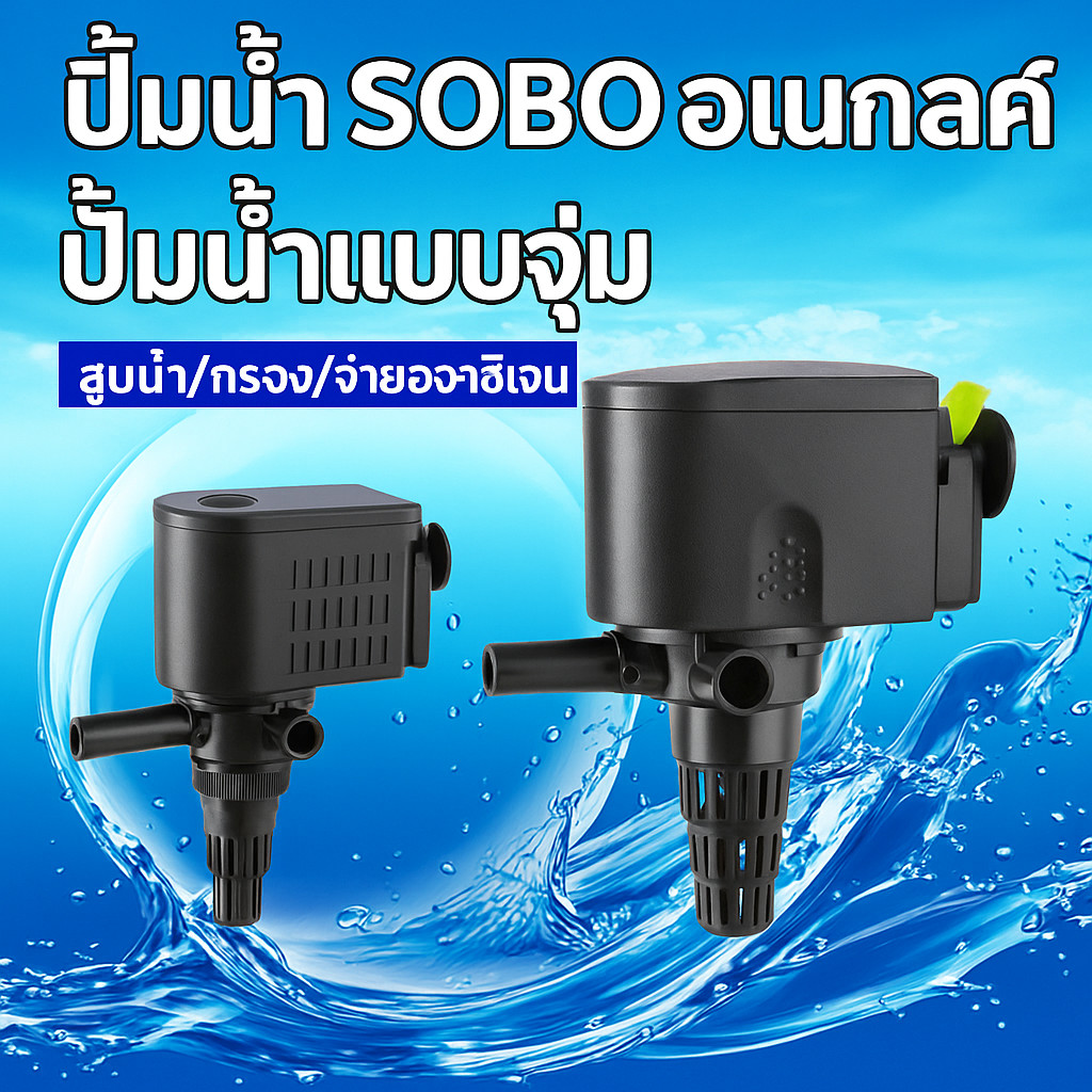 💧ปั๊มน้ำแบบจุ่ม WP Series 25W–45W สูบน้ำ กรอง ออกซิเจน สำหรับตู้ปลา บ่อปลา อเนกประสงค์