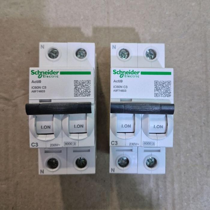 MCB IC60N 2P 3A 6KA SCHNEIDER A9F74603