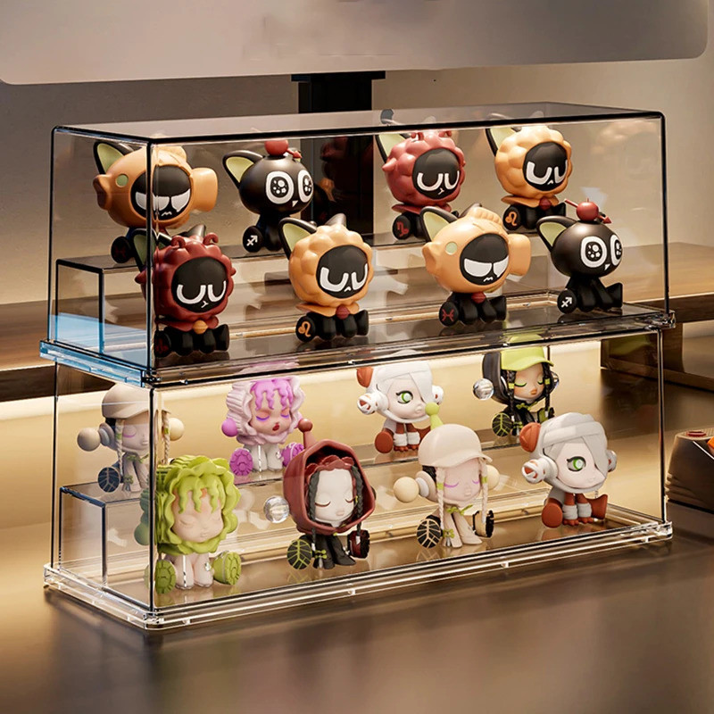 Mini Doll Display Box,Figures Showcase,Display Shelf Acrylic Display Case,Dustproof Showcase Display