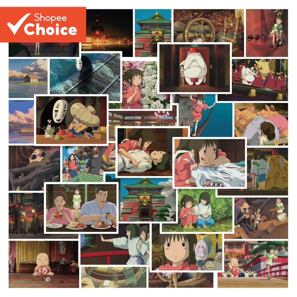 สติ๊กเกอร์อนิเมะย้อนยุค 30 ชิ้น - สติ๊กเกอร์พีวีซี Spirited Away สําหรับไดอารี่ DIY สมุดภาพ ตกแต่งถ้วย