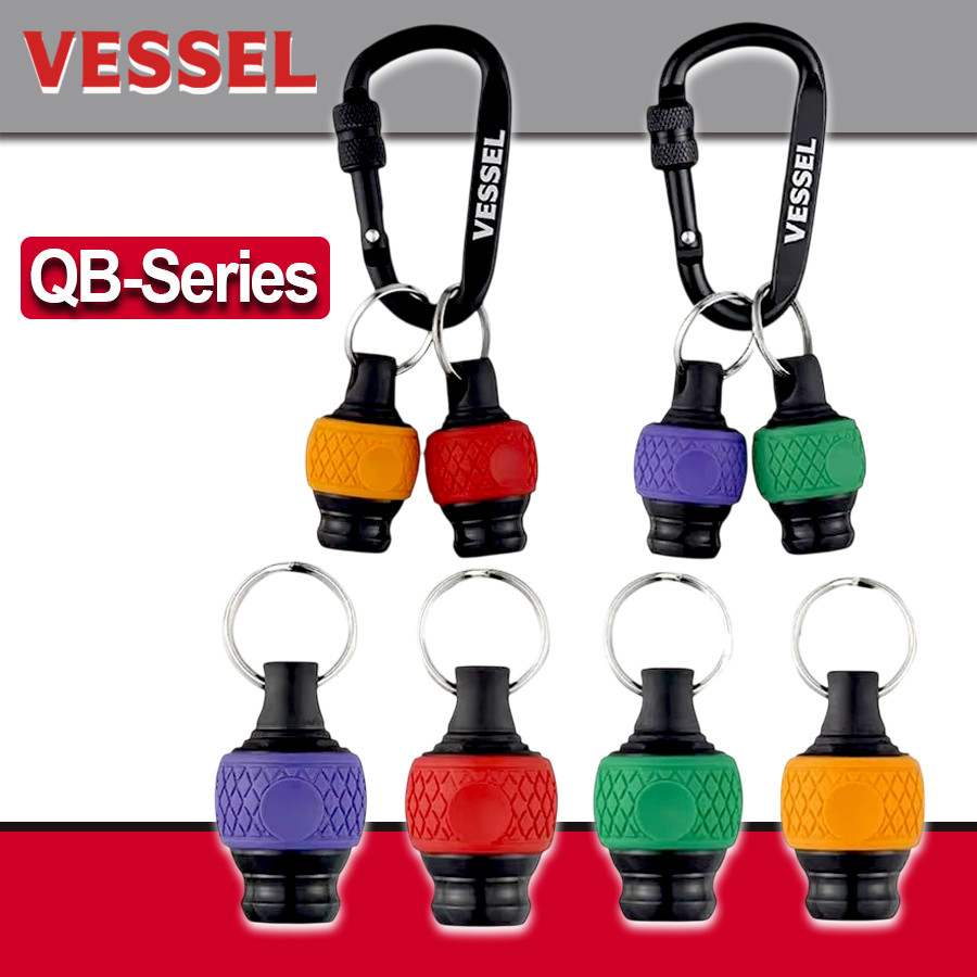 VESSEL Ball Quick Catcher Bitholder สามารถใช้เป็นไขควงที่ถอดออกได้ Cushion Grip แบบพกพา Mini ไขควงผู้ถือ QB-Series
