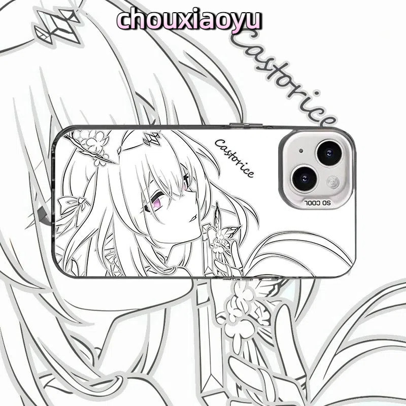 เหมาะสําหรับ Samsung Galaxy S20 S21 S22 S23 S24Ultra S25Ultra เคสโทรศัพท์ Line Draft Reverie อะนิเมะ Frosted สีสันเงิน