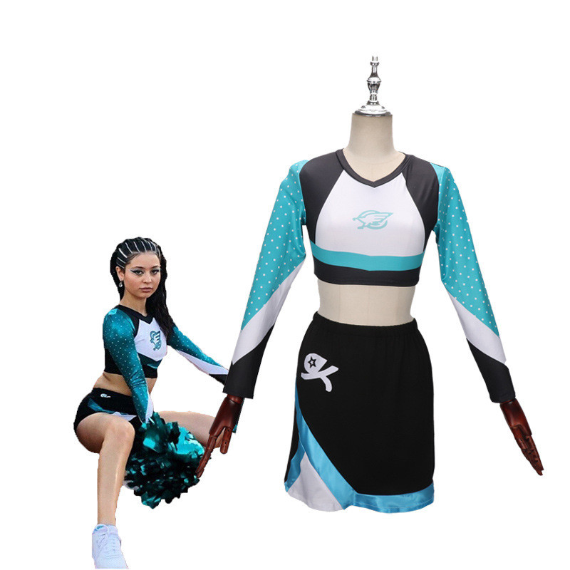 Ecomphor ปลอมเป็นหนึ่งสี เชียร์ลีดเดอร์เครื่องแบบ Maddy Perez คอสเพลย์ BQM2