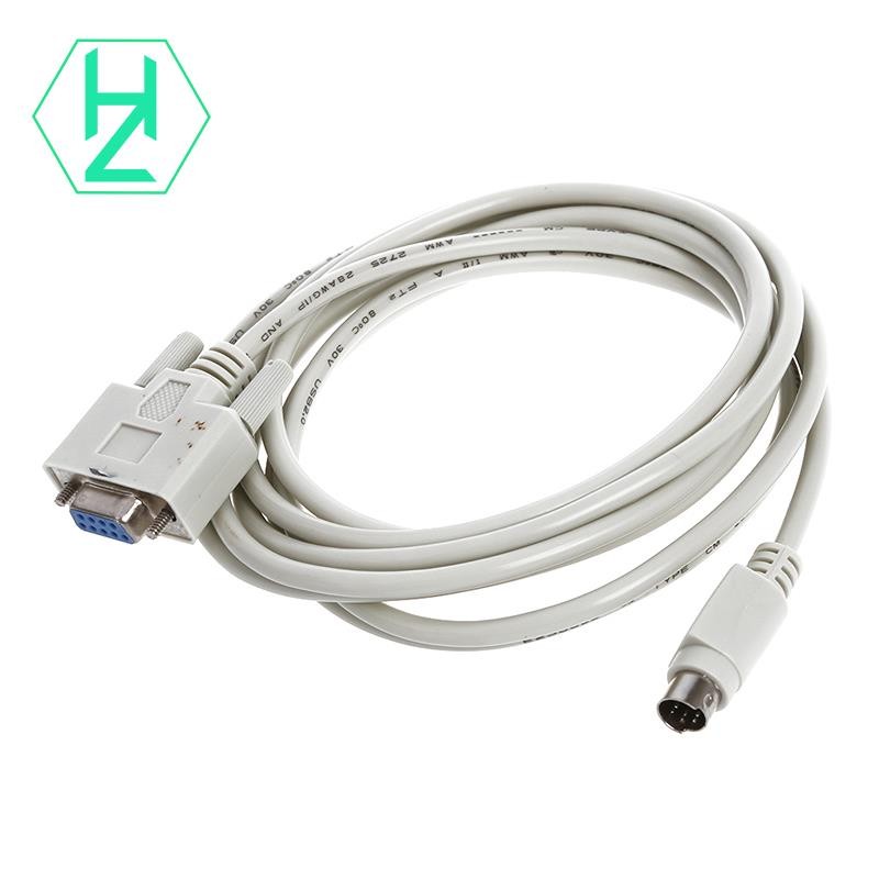 DB9P ถึง 8P Mini Din RS232 ดาวน์โหลดสายสีขาว 8.2 Ft สําหรับ PLC -EH