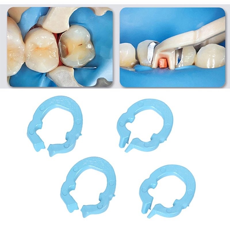 4pcs Dental Clamping and Separating Ring Dam Clip Dental Tools Autoclavable