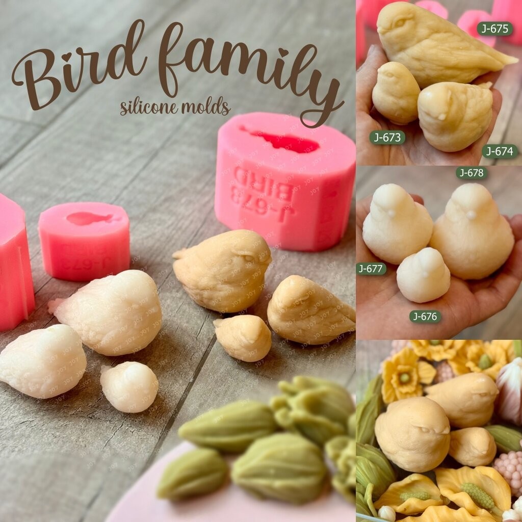 รวมแม่พิมพ์ นก 3d พ่อแม่ลูก 3 ไซส์