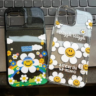 เคส iPhone 16 Pro Max  ใสแวววาวด้วย TPU นุ่มสีสันสดใส พร้อมลายดอกทานตะวันสีรุ้งสุดน่ารัก เข้ากันได้กับ iP 15 Pro  12 11.