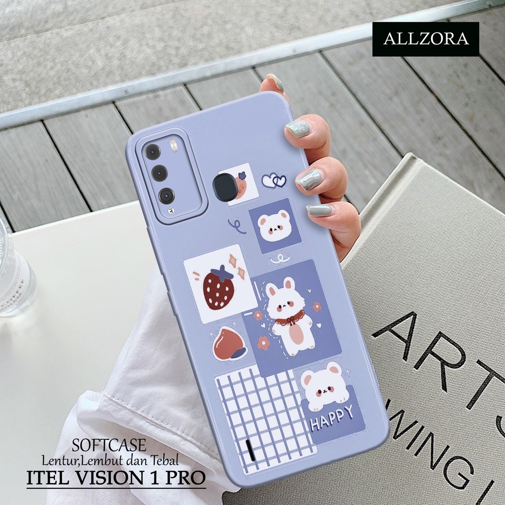 ALLZORA - ล่าสุด Itel Vision 1 Pro Case - เคสแฟชั่นการ์ตูน - Pro Camera Softcase - เคสโทรศัพท์ Itel 