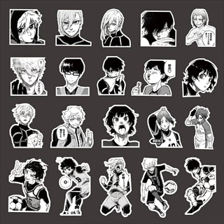 ชุดสติ๊กเกอร์ฟุตบอล Blue Lock (70/80 ชิ้น) - Monochrome Striker Decals สําหรับไดอารี่และโทรศัพท์ - Murah & Keren
