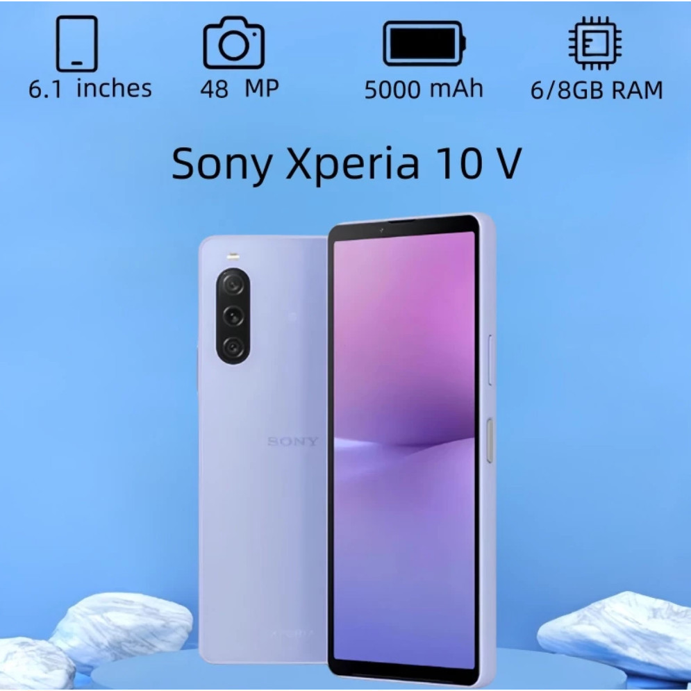 Sony Xperia 10 V 6.1 "6GB 128GB Snapdragon 695 1sim eSIM 5g สมาร์ทโฟนมือสองเวอร์ชั่นญี่ปุ่น