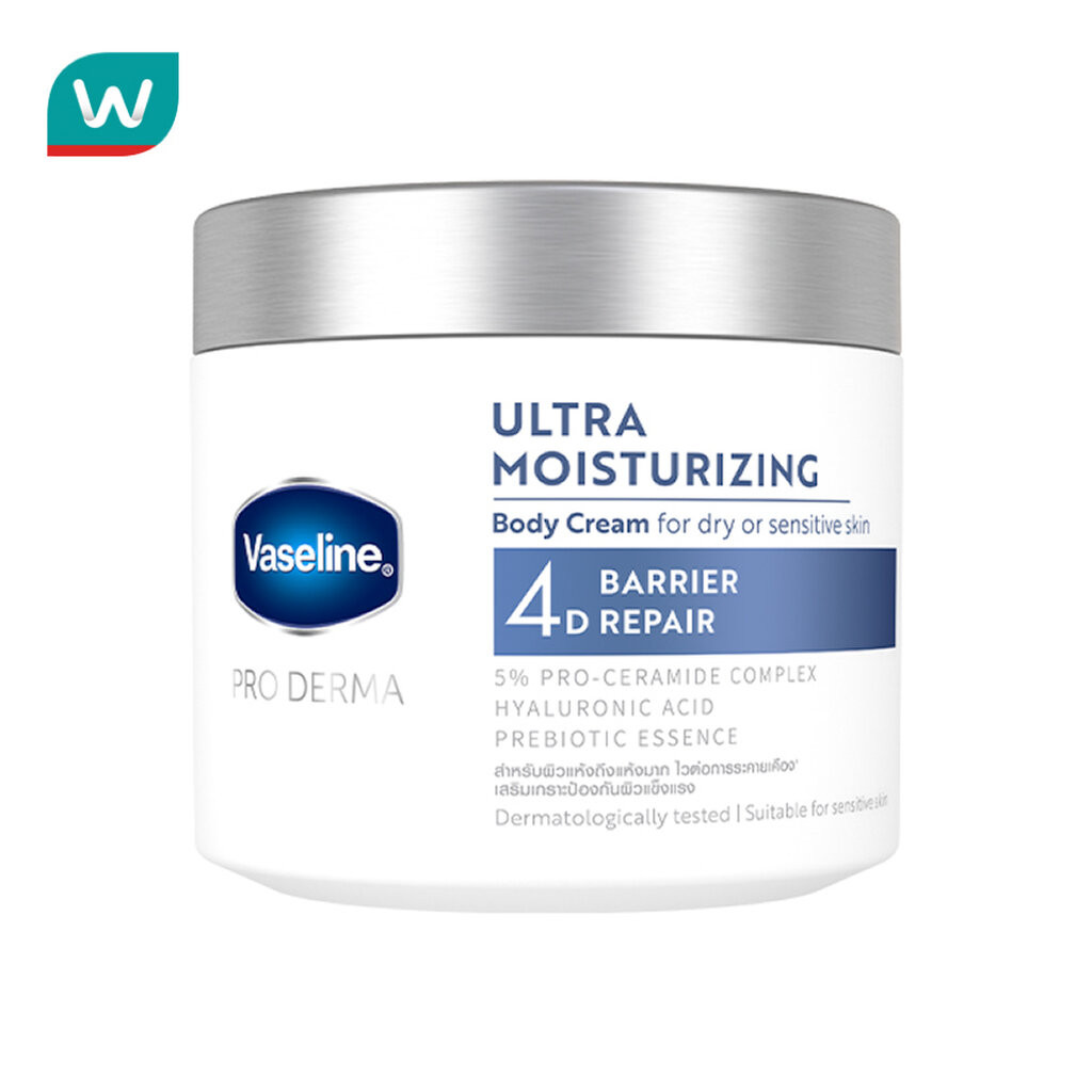 Vaseline วาสลีน โปร เดอร์มา อัลตรา มอยซ์เจอร์ไรซิ่ง บอดี้ ครีม4 360 กรัม
