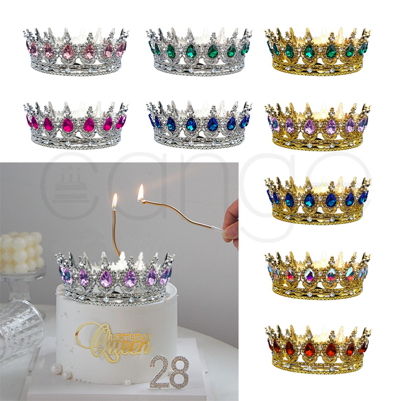 เครื่องประดับตกแต่งเค้กมงกุฎมงกุฎ Queens Crown งานแต่งงานคริสตัลมงกุฎเครื่องประดับวันเกิด Plugin