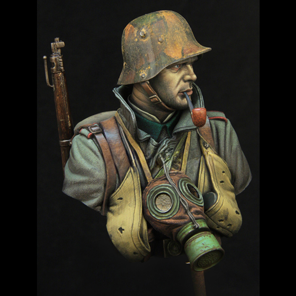 ฟิกเกอร์โมเดลเรซิ่น หน้าอก ทหาร 1/10 WWI, GK, ธีมทหาร, ชุดประกอบและไม่ได้ทาสี