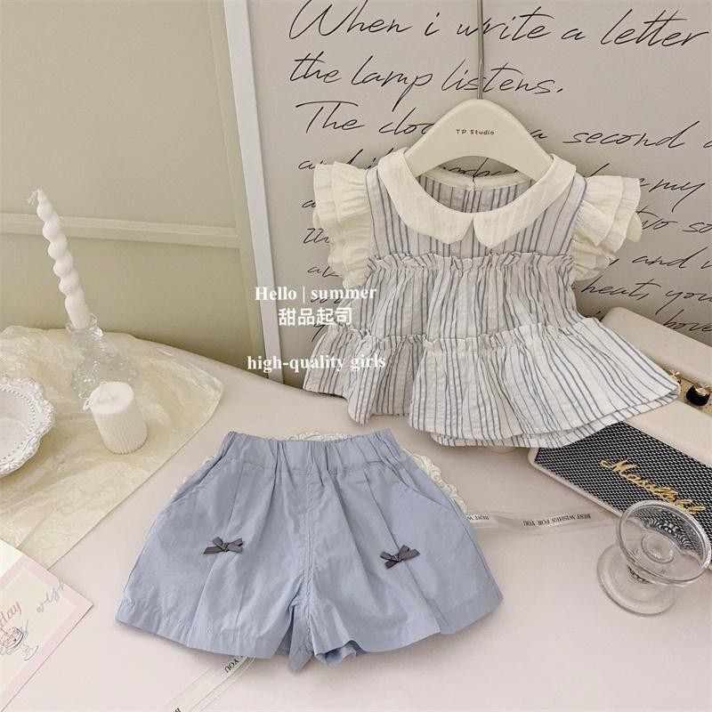 พร้อมส่งค่ะ ชุดเซ็ตเด็กผู้หญิง 2ชิ้น เสื้อ+กางเกง ลายน่ารักมาก สไตล์เด็กเกาหลี 12IRON