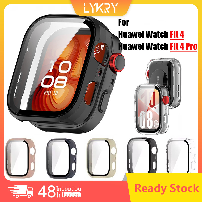 Hard PC Case Glass สําหรับ Huawei Watch fit 4 Pro fit 4 สมาร์ทวอท์ชฝาครอบป้องกันกระจกนิรภัยป้องกันหน้าจออุปกรณ์เสริม
