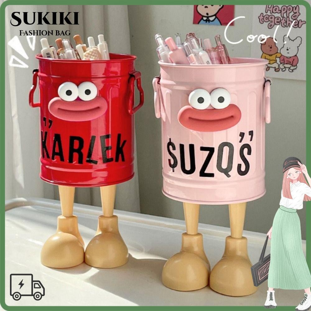 ที่ใส่ดินสอ ซูกิกิ,การ์ตูนดินสอปากใหญ่,น่ารักรอบ ทําเอง ความจุขนาดใหญ่ถังเก็บเดสก์ทอปนักเรียนเครื่องเขียน