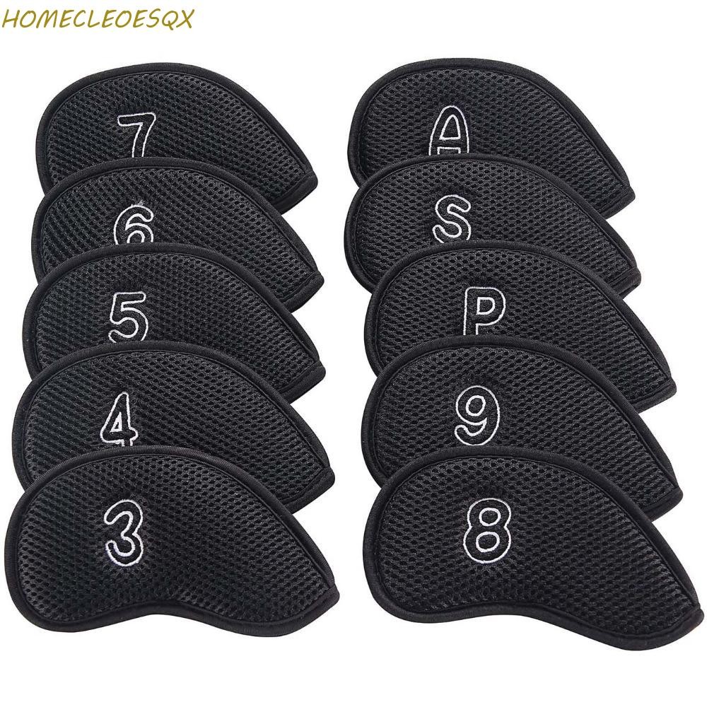HOMECLEEOESQX Golf Club Cover ทนทาน Golf Head cover Neoprene Protector Case ฝาครอบป้องกันเสาเหล็ก Golf Iron Set