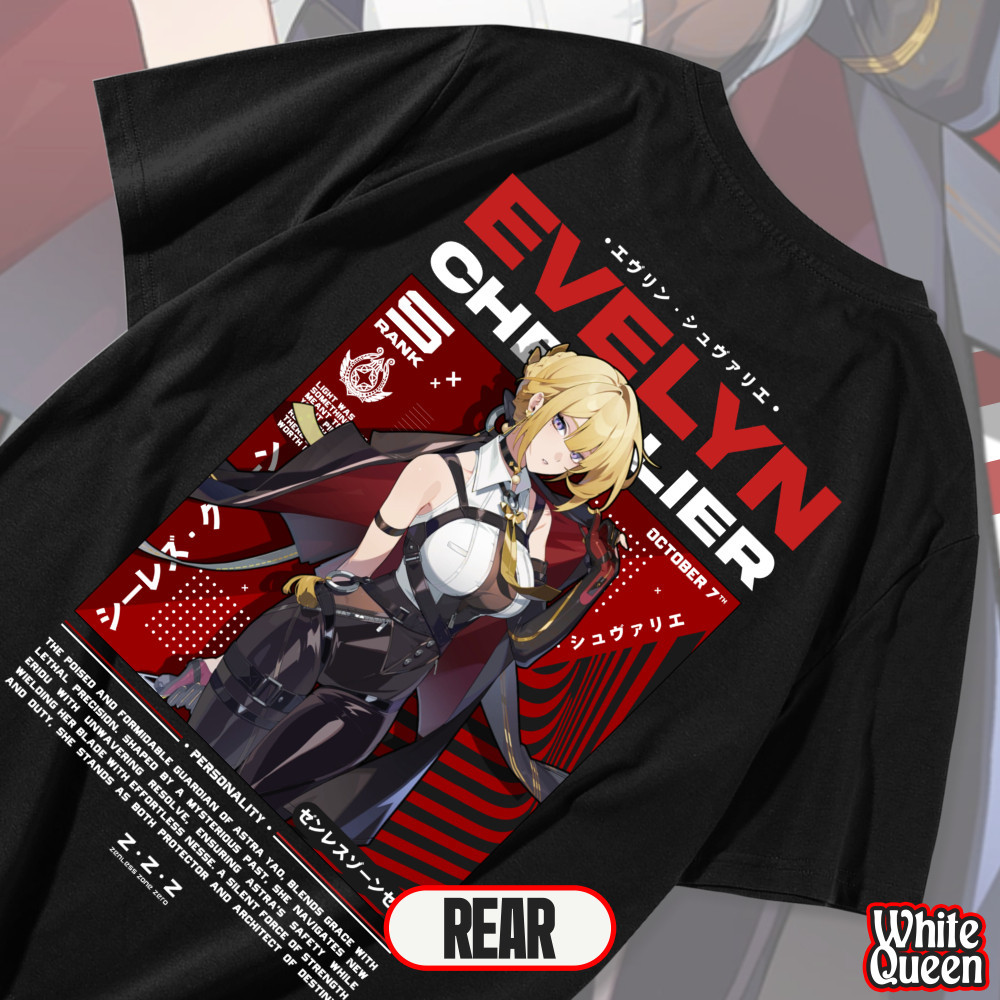 EVELYN CHEVALIER ZENLESS ZONE ZERO T-SHIRT - เสื้อยืด DISTRO MENS & WOMENS ANIME & GAME เสื้อยืด ZZZ