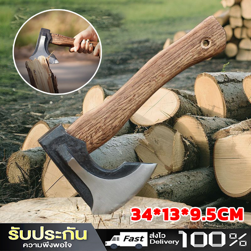 📢พร้อมส่ง Niman Axe - เหล็กกล้าคาร์บอนสูงขวาน เหล็กเส้นหนา ตัดกระดูกวัวและแยกฟืน คม ทนทาน พกพา ตั้งแคมป์