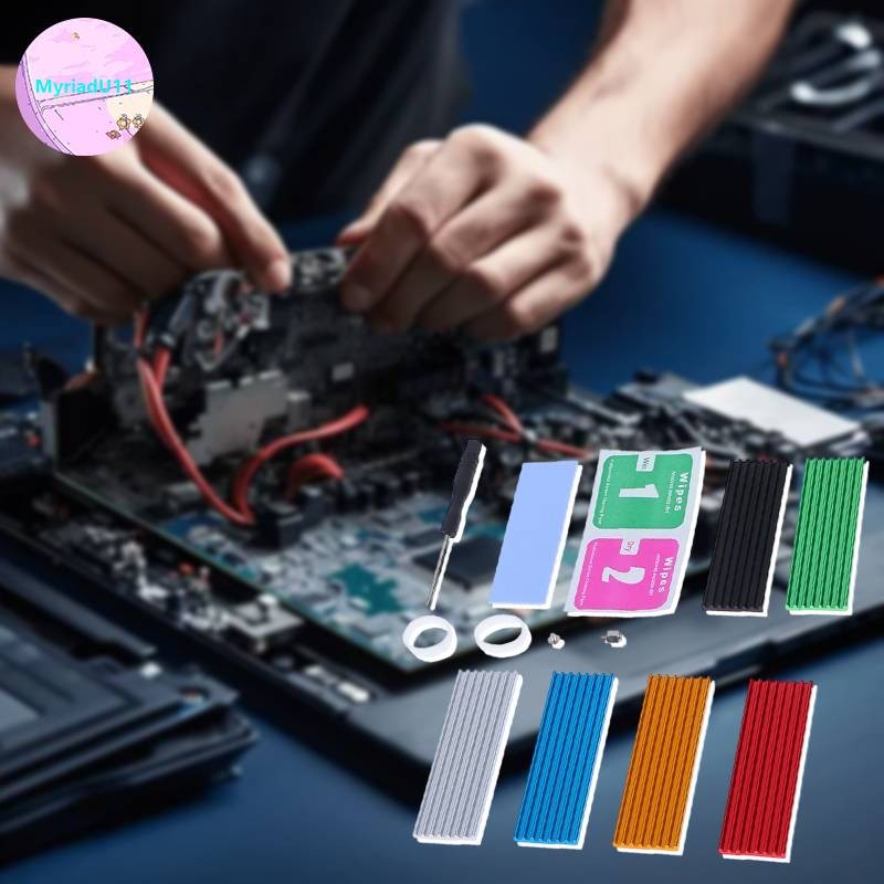 Myriadu แผ่นฮีทซิงค์ระบายความร้อน อะลูมิเนียม สําหรับ n80 nvme m.2 ngff 2280 pci-e ssd