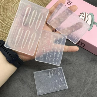 [maybeauty] การ์ตูนปุ่มกุญแจล็อคซิลิโคนเล็บแม่พิมพ์อุปกรณ์ตกแต่งเล็บปั๊ม DIY เล็บเครื่องมือศิลปะ {TH}