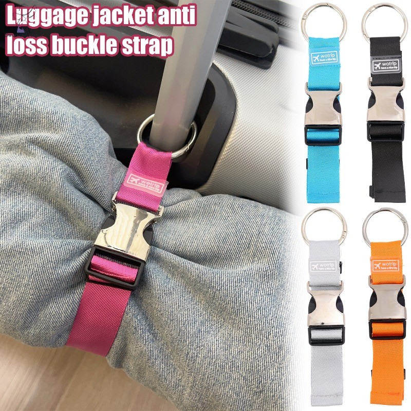 สายรัดหัวเข็มขัดป้องกันการสูญหายที่ถอดออกได้แบบปรับได้ - เสื้อแจ็คเก็ตกระเป๋าเดินทางหลายชิ้นกระเป๋าเดินทางเข็มขัดโลหะแบบพกพ